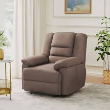 Amazon Brand Solimo Musca 1 Seater Fabric Recliner in brown color offering comfort and style.