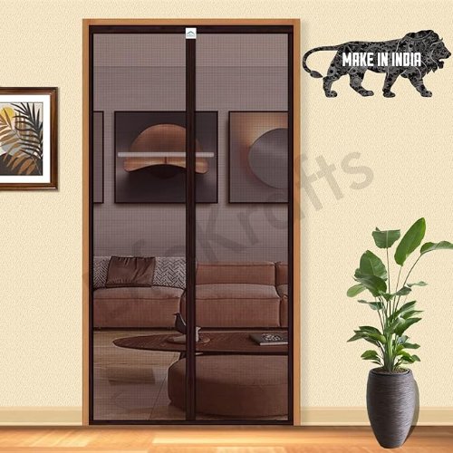LifeKrafts Polyester Magnetic Mosquito Net for Doors providing effective insect protection in a stylish brown design