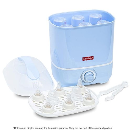 Fisher-Price 6 Bottle Sterilizer with large capacity for sterilizing baby bottles and accessories safely.