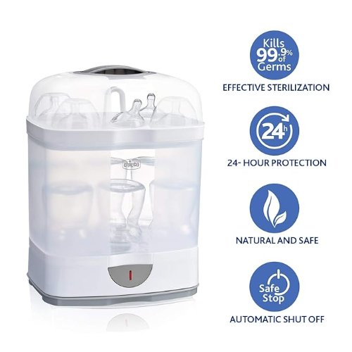 Chicco Natural Steam Sterilizer | Sterilizes baby bottles & accessories