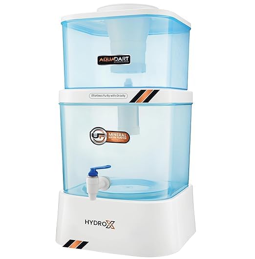 AquaDart 20L gravity-based non-electric water purifier with UF and carbon filter for Indian homes